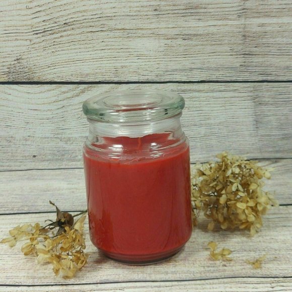 Scented Candles Apple Cinnamon Glass Jar Red Candle Home Décor Fragrance Gift - Picture 7 of 11